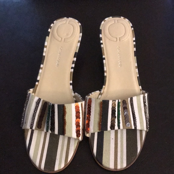 Casual Corner Shoes - Striped and sparkly kitten heels